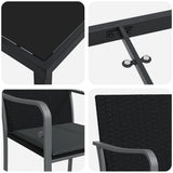 Garden Dining Set 5 pcs Black Poly rattan 3379052