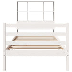 ZNTS Bookcase Bed without Mattress White 75x190 cm Small Single Solid Wood Pine 3321884