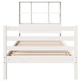 ZNTS Bookcase Bed without Mattress White 75x190 cm Small Single Solid Wood Pine 3321884