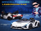 Lamborghini Sian Licensed 12V Kids Electric Ride On Car 2 Motors Toy Car with Remote Control Music T3398P348294