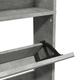 Shoe Cabinet with Mirror 4-Layer Concrete Grey 63x17x134 cm 3228275
