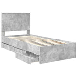 Bed Frame with Drawer Concrete Grey 90 x 190 cm Engineer Wood 3411162