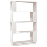 Book Cabinet/Room Divider White 80x25x132 cm Solid Wood Pine 814060