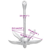 Folding Anchor Silver 6 kg Hot Dip Galvanized Cast Iron 94271