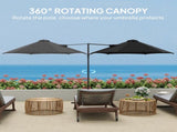 2.5M Garden Cantilever Parasol, Offset Roma Patio Umbrella Hanging Sun Shade Canopy Shelter with T3398P315972
