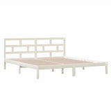 3101199 Bed Frame without Mattress White Solid Wood 140x190 cm