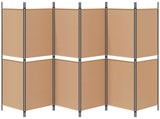 6-Panel Room Divider Beige 300 x 200 cm Fabric 42039222
