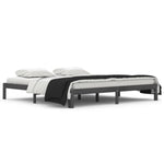Bed Frame without Mattress Grey Solid Wood Pine 200x200cm 810387