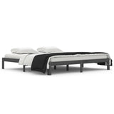 Bed Frame without Mattress Grey Solid Wood Pine 200x200cm 810387