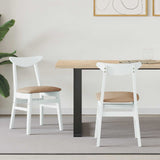 Dining Chairs 2 pcs White 42 x 47.5 x 81 cm Solid Rubber Wood 42020436