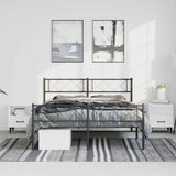 Metal Bed Frame without Mattress with Footboard Black 150x200cm 372297