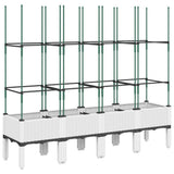 Garden Planter with Trellis White 160x40x142.5 cm PP 367964