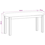 Dining Bench 95 x 32 x 45 cm Solid Oak Wood Black 42039173