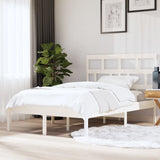 Bed Frame without Mattress White King Size Solid Wood 3101224