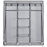 Wardrobe with Compartments and Rods Grey 150x45x175 cm Fabric 282456