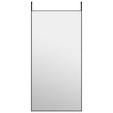 Door Mirror Black 50x100 cm Glass and Aluminium 327411