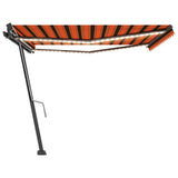 Manual Retractable Awning with LED 400x300 cm Orange and Brown 3069745