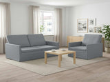 Sofa Set 2 pcs Light Grey Fabric 3433134