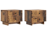 Bedside Cabinet with Drawer 2 pcs Old Wood 43 x 34.5 x 47.5 cm 893852