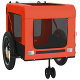 Pet Bike Trailer Orange and Black Oxford Fabric and Iron 93928