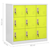 Locker Cabinets 2 pcs Light Grey and Green 90x45x92.5 cm Steel 3095242