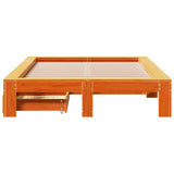 Bed Frame without Mattress Wax Brown 120x200 cm Solid Wood Pine 3309004