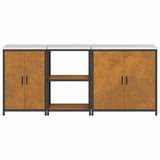 Kitchen Storage Set HATTEM 3 pcs Rusty Steel 3392707