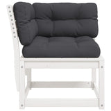 Garden Sofa White Solid pine wood, Polyester Standard Modular 844685
