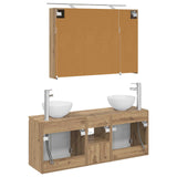 Bathroom Cabinet Set 4 pcs Artisan Oak 100 x 14.5 x 70 cm 3406342