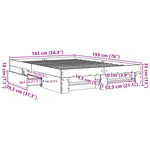Bed Frame without Mattress White 140x190 cm Engineered Wood 3295499