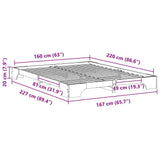 Bed Frame White 160 x 220 cm Solid Pine Wood 872924