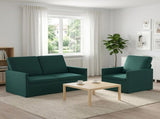 Sofa Set 2 pcs Dark Green Fabric 3433139