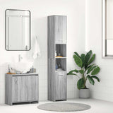 Bathroom Cabinet Grey Sonoma 30x30x183.5 cm Engineered Wood 815520