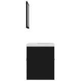 Bathroom Furniture Set Black Engineered Wood 3070857