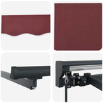 Retractable Awning Manual Burgundy Red 400x300 cm Fabric 3330521