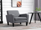 Modern Accent Chair, Occasional Chair with Rubber Wood Legs for Living Room, Bedroom, Grey T3398P328179