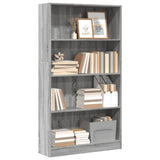 Bookcase Grey Sonoma 80x24x143 cm Engineered Wood 857849