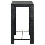 7 Piece Garden Bar Set with Cushions Poly Rattan Black 3095402