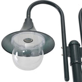 Garden Post Light E27 220 cm Aluminium 2-Lantern Dark Green 44217
