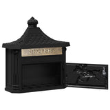 Wall Mounted Mailbox Black 40.5 x 16 x 45 cm Cast Aluminum 42023501