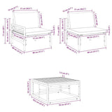 Garden Sofa Set with Cushion 6 pcs Black Steel 3378955
