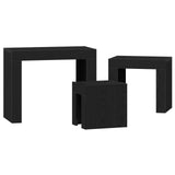 ZNTS 3-Piece Nesting Coffee Table Set - Black Oak Engineered Wood 862070