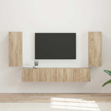 TV Wall Cabinet Set 4 pcs Sonoma Oak Engineered Wood 3408918