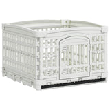 4 Panel Dog Playpen 122 x 106.5 x 82 cm Plastic White Foldable 42027215