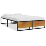 Bed Frame without Mattress Black Metal 120x200 cm 324815