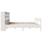 Bookcase Bed without Mattress White 160x200cm Solid Wood Pine 3322982