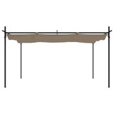 Pergola with Retractable Roof Taupe 395x292x230 cm 360118