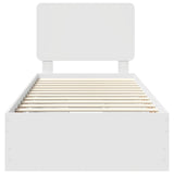 Bed Frame with Drawer White 75 x 190 cm Engineer Wood 3412644