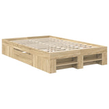 Bed Frame Sonoma Oak 120 x 200 cm Engineered Wood 3408783