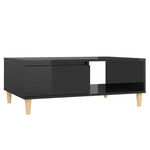 ZNTS Coffee Table High Gloss Black 90x60x35 cm Engineered Wood 806002